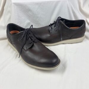Rockport Garett Plain Toe CH5520 Mens Brown Leather Oxfords Tie Shoes Size 14